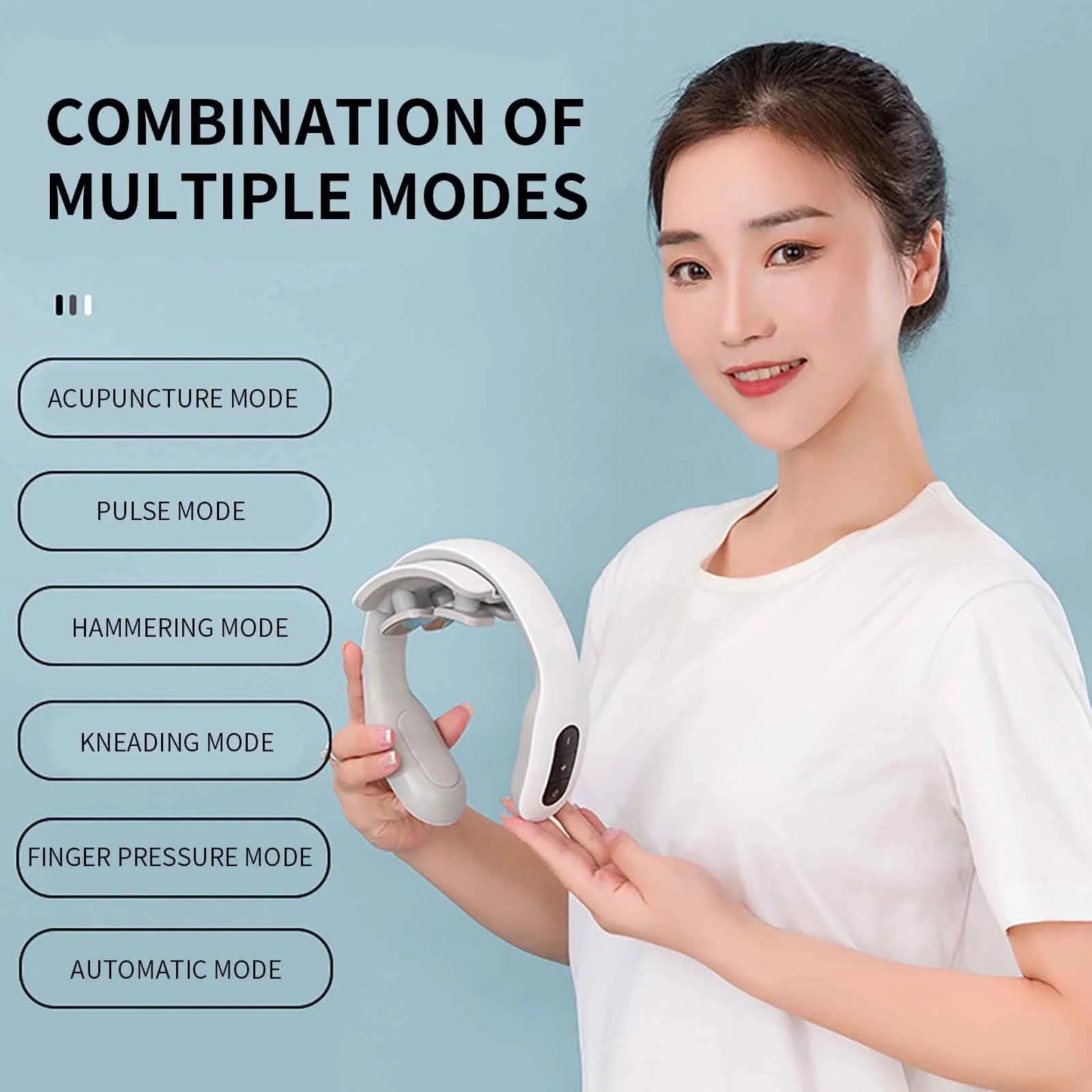 Cozy Neck™ - Smart 4 Head Shoulder Neck Massager (White)