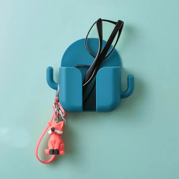 Multi-functional Wall Mounted Holder with Side Hooks (Pack of 6)