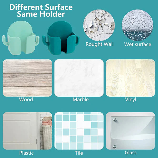 Multi-functional Wall Mounted Holder with Side Hooks (Pack of 6)