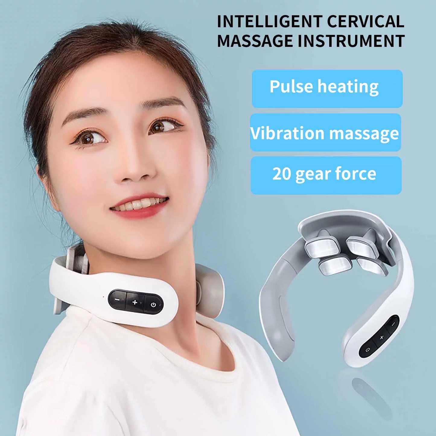 Cozy Neck™ - Smart 4 Head Shoulder Neck Massager (White)