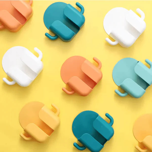 Multi-functional Wall Mounted Holder with Side Hooks (Pack of 6)