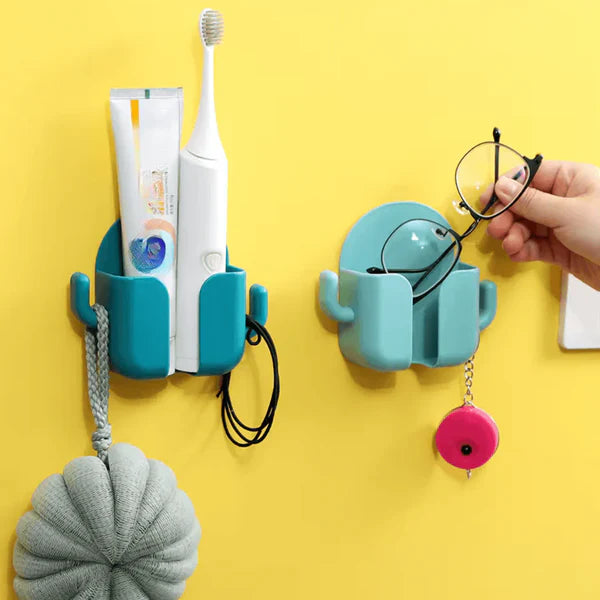 Multi-functional Wall Mounted Holder with Side Hooks (Pack of 6)