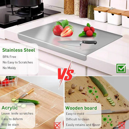 Stainless Steel Chopping Board & Kitchen Countertop - 41 x 31 Cm (Original Big Size)