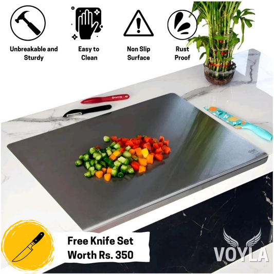 Stainless Steel Chopping Board & Kitchen Countertop - 41 x 31 Cm (Original Big Size)